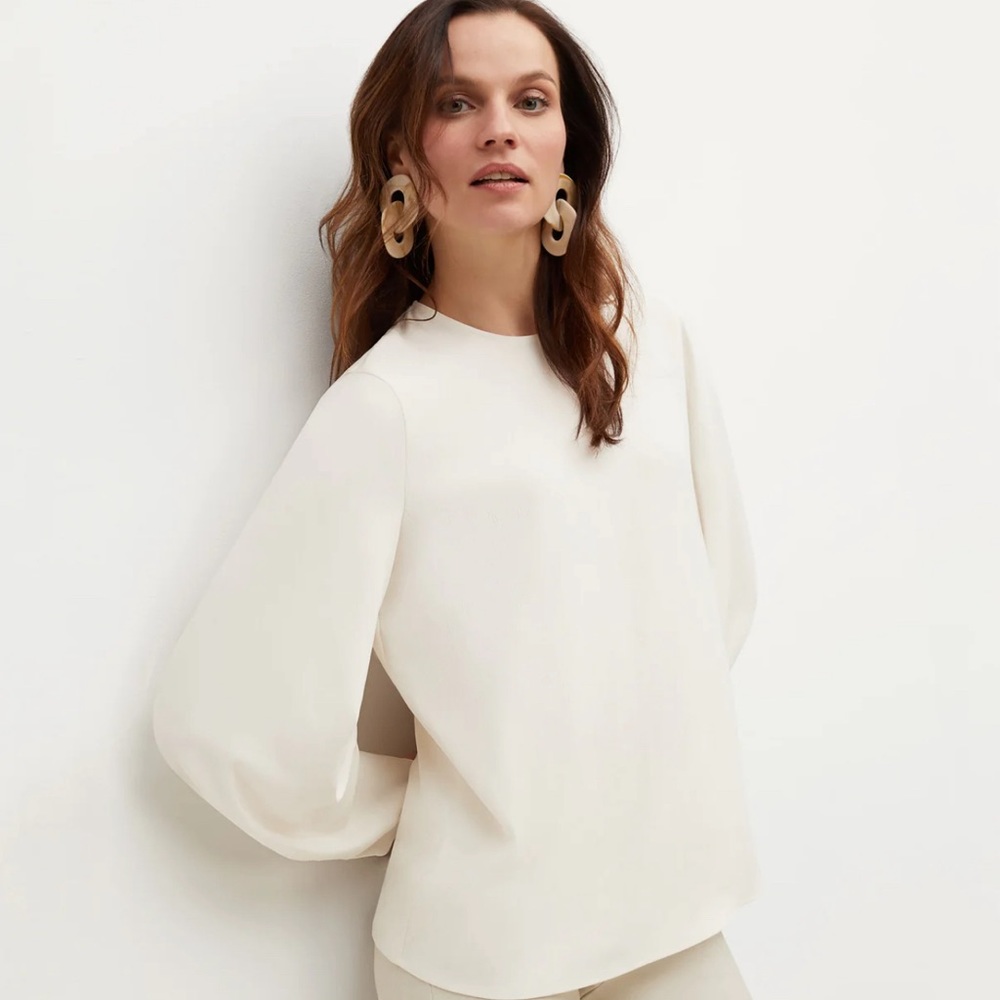 M.M.LaFleur Carrie top in Alabaster, size M